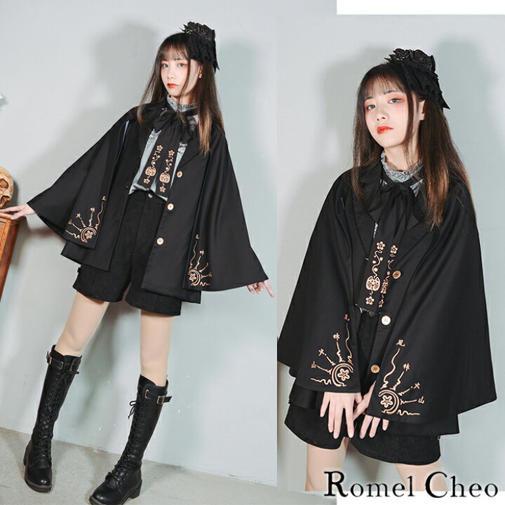 楽天市場】RomelCheo 狐仙 刺繍 レトロ風 マント ジャケット ケープ 袖  