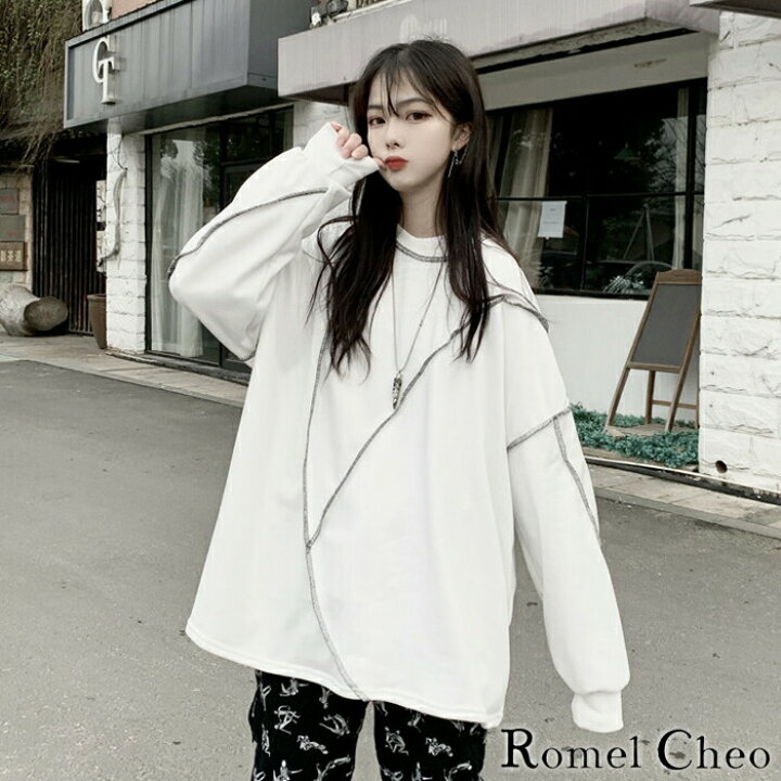 楽天市場 送料無料 Romelcheo ステッチ 縫い目 トレーナー スウェット レディース ボーイフレンド ビッグシルエット オーバーサイズ カジュアル 原宿系 モード系 韓国 服 ファッション ルーズ ざっくり ゆったり モノクロ モノトーン 白 黒 ロメルチェオ Romelcheo 楽天市場 送料無料 Romelcheo ステッチ 縫い目 トレーナー スウェット レディース ボーイフレンド ビッグシルエット オーバーサイズ カジュアル 原宿系 モード系 韓国 服 ファッション ルーズ ざっくり ゆったり モノクロ モノトーン 白 黒 ロメルチェオ Romelcheo