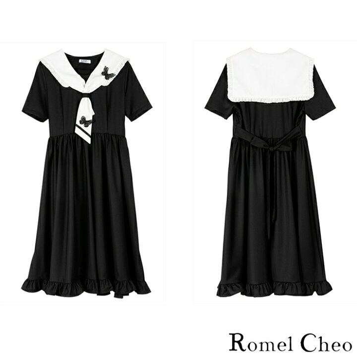 楽天市場 送料無料 Romelcheo モノクロ セーラー バタフライ ワンピース レディース 膝丈 蝶 モチーフ 半袖 夏ワンピース Aライン 裾フリル デート服 マリンルック モノトーン 原宿系 病みかわいい ロリータ系 ゴシック モード系 ガーリー 大人可愛い ファッション 楽天市場 送料無料 Romelcheo モノクロ セーラー バタフライ ワンピース レディース 膝丈 蝶 モチーフ 半袖 夏ワンピース Aライン 裾フリル デート服 マリンルック モノトーン 原宿系 病みかわいい ロリータ系 ゴシック モード系 ガーリー 大人可愛い ファッション