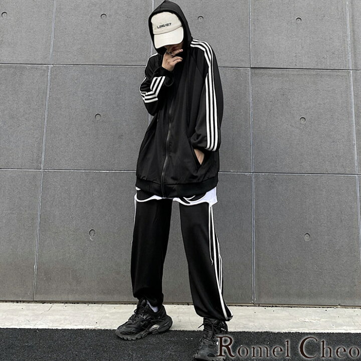 楽天市場】【送料無料】RomelCheo ラインジャージセット 長袖 