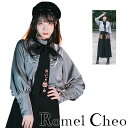 RomelCheo 狐仙 刺繍 リボンタイ付き ブラウス シャツ 長袖 レディース フリル スタンドカラー 妖怪柄 キツネ 稲荷神 サテン シルバー エレガント 病みかわいい 原宿系 ロリータ レトロ 大正ロマン ファッション ロメルチェオ