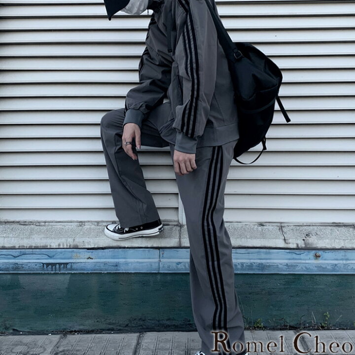 楽天市場 送料無料 Romelcheo 防風ジャージ上下セット サイドラインジャージ トラックジャケット 長袖 ロングパンツ トラックパンツ セットアップ おしゃれジャージ メンズ レディース モード系 ストリート 個性的 原宿系 青文字系 カジュアル ファッション