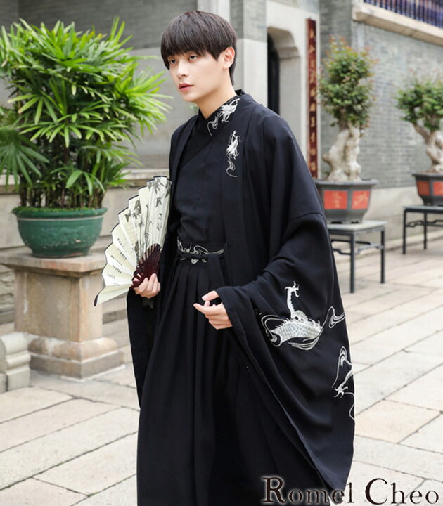 楽天市場】RomelCheo 龍柄刺繍漢服セット チャイナ服 羽織り ドラゴン 