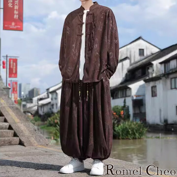 楽天市場】RomelCheo 龍柄 チャイナセットアップ メンズ チャイナ 
