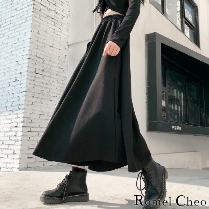 楽天市場】RomelCheo フック アシンメトリー スカート 黒 アシメ 