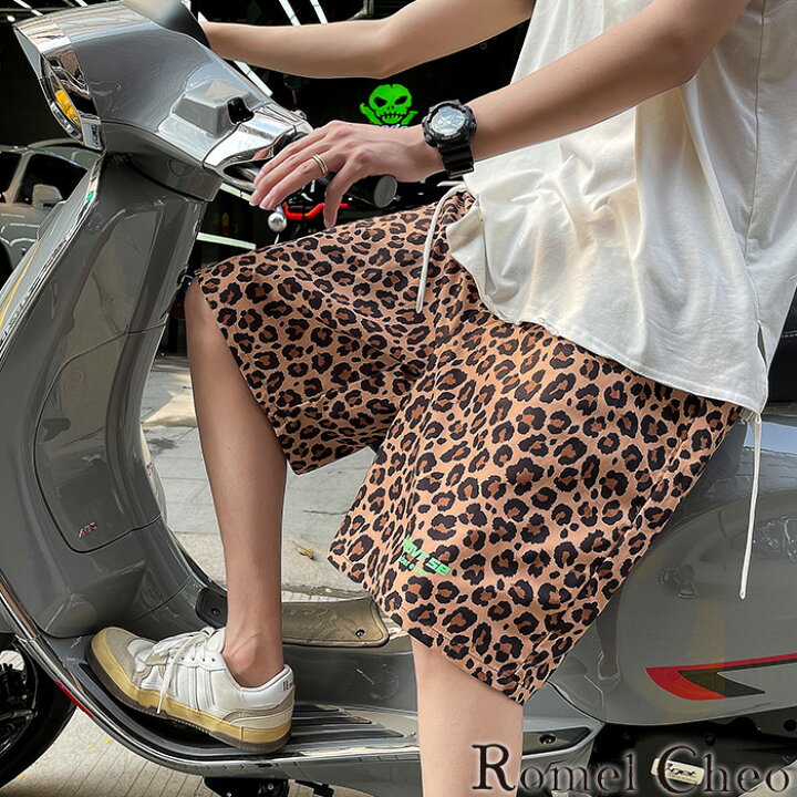 楽天市場】RomelCheo レオパードハーフパンツ ヒョウ柄 短パン  