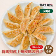 群馬県産上州麦豚の餃子 60個 (15個入×4袋) 冷凍餃子 餃子 冷凍 冷凍食品 【上州麦豚使用】 餃子 ぎょう…