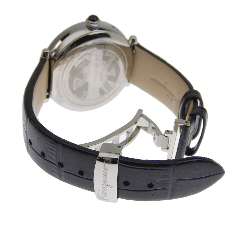 【中古】 フェラガモ FERRAGAMO クオーレ レディース クォーツ 腕時計 SS 革 シルバー文字盤 FE2020016 新入荷 OW0270  | ブランドショップロンド