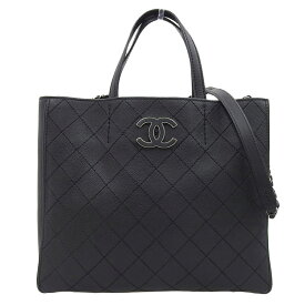 【中古】 シャネル CHANEL 2WAYバッグ トートバッグ ショルダーバッグ キャビアスキン ブラック 19番台 A68533 新入荷 CH0902