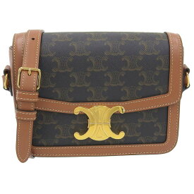 【中古】 セリーヌ CELINE ティーン トリオンフバッグ ショルダーバッグ トリオンフキャンバス カーフスキン タン 188882BZ4 新入荷 OB1757