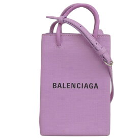 【中古】 バレンシアガ BALENCIAGA ショッピングフォンホルダー 2WAYバッグ ショルダーバッグ レザー パープル 593826 新入荷 OB1762