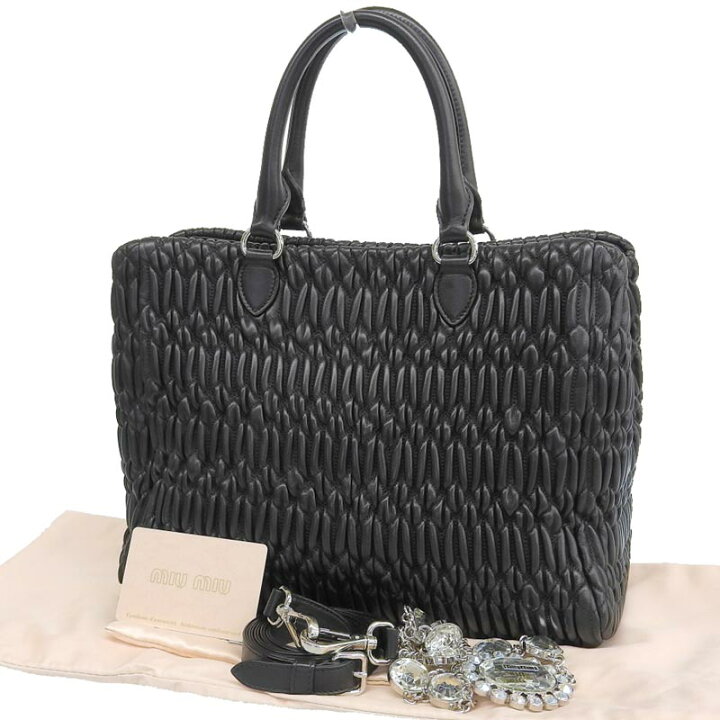 楽天市場】【中古】 ミュウミュウ MIUMIU ナッパクリスタル 2WAYバッグ  