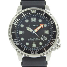 【中古】 シチズン CITIZEN ダイバーズウォッチ エコドライブ メンズ ソーラー 腕時計 SS/ラバー ブラック文字盤 S126126 美品 新入荷 OW0425