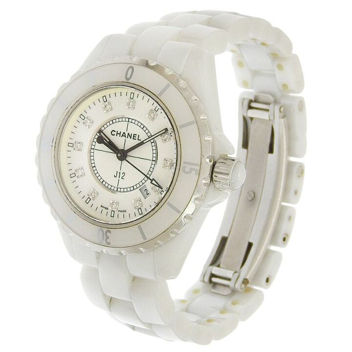 中古 シャネル CHANEL H1628 ホワイト /ダイヤモンド レディース 腕時計 