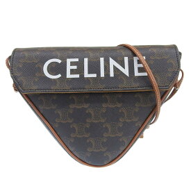【中古】 セリーヌ CELINE トライアングルバッグ ショルダーバッグ トリオンフキャンバス ブラウン タン 195902BZK.04LI 新入荷 OB1982