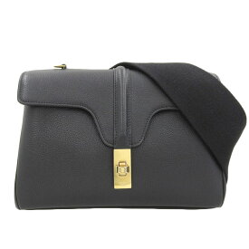 【中古】 セリーヌ CELINE ティーン ソフト16 ショルダーバッグ 斜め掛けショルダー レザー ブラック 196853CR8 新入荷 OB2025