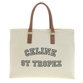 【中古】 セリーヌ CELINE ホリゾンタルカバ トートバッグ キャンバス/レザー ナチュラル/タン 190062 新入荷 OB2039