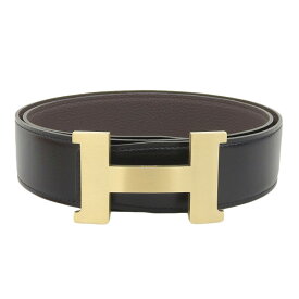 【中古】 エルメス HERMES コンスタンス Hベルト レザー ブラック/ブラウン ゴールド金具 U刻印 2022年 美品 新入荷 HE0976