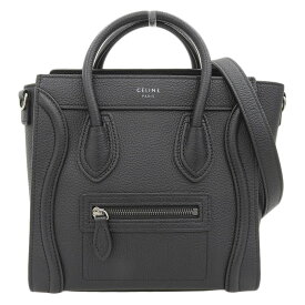 【中古】 セリーヌ CELINE ラゲージ ナノショッパー 2WAYバッグ ハンドバッグ ショルダーバッグ レザー ブラック 168243 新入荷 OB2132