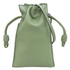 【中古】 ロエベ LOEWE フラメンコポケット ショルダーバッグ レザー グリーン A411F10X01 新入荷 OB2176