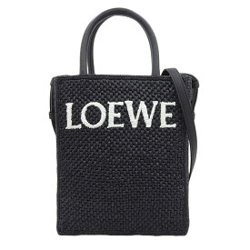 【中古】 ロエベ LOEWE スタンダード A5トート 2WAY ハンドバッグ ショルダーバッグ ラフィア/レザー ブラック A563S30X09 新入荷 OB2183