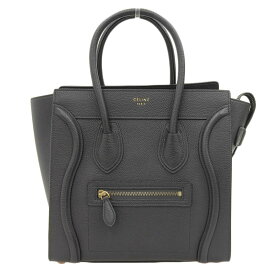 【中古】 セリーヌ CELINE ラゲージ マイクロショッパー ハンドバッグ レザー ダークブラウン 新入荷 OB2189