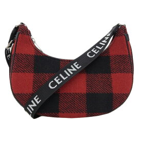 【中古】 セリーヌ CELINE ミディアム アヴァ バッファローチェック ファブリック/レザー レッド/ブラック 196962DO2.27NO 新入荷 OB2195