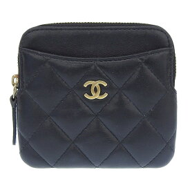 【中古】 シャネル CHANEL マトラッセ コインケース カードケース 小銭入れ ラムスキン ブラック 30番台 新入荷 CH0996