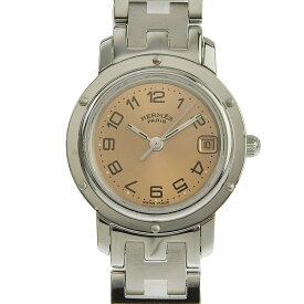 【中古】 エルメス HERMES クリッパー レディース クォーツ 腕時計 SS ブロンズ文字盤 CL4.210 新入荷 HE1015