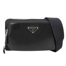 【中古】 プラダ PRADA ボディバッグ ベルトバッグ レザー ナイロン ブラック 2VH156 新入荷 OB2323