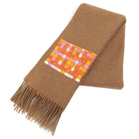 【中古】 エルメス HERMES ボルデュック マフラー カシミヤ シルク ブラウン オレンジ 新入荷 HE1028
