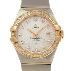 【中古】 オメガ コンステレーション レディース 自動巻き SS/YG ベゼルダイヤ 11Pダイヤ シェル文字盤 123.25.31.20.55.002 新入荷 OW0463