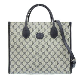 【中古】 グッチ GUCCI GGスモールトート 2WAYバッグ ハンドバッグ ショルダーバッグ GGスプリーム ベージュ ブラック 659983 美品 新入荷 GU0641