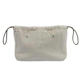 【中古】 エルメス HERMES フールビ25 バッグインバッグ キャンバス/レザー アイボリー W刻印 2024年 新入荷 HE1089