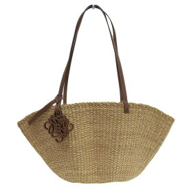 【中古】 ロエベ LOEWE シェルバスケットトート スモール トートバッグ エレファントグラス レザー ナチュラル A223096X06 新入荷 OB2419