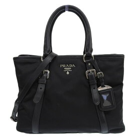 【中古】 プラダ PRADA 2WAYバッグ ハンドバッグ ショルダーバッグ ナイロン レザー ブラック 1BA832 新入荷 OB2420