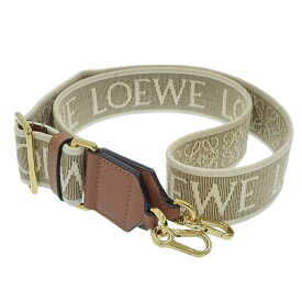 【中古】 ロエベ LOEWE ショルダーストラップ アナグラム ジャカード レザー ナチュラル タン C073T87X01 新入荷 OBB0633