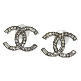【中古】 シャネル CHANEL ココマーク ピアス ラインストーン シルバー色 B20P 新入荷 CH1120