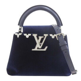 【中古】 ルイヴィトン LOUIS VUITTON カプシーヌMINI 2WAY ハンドバッグ ショルダーバッグ ベルベット ネイビー M23246 新入荷 LV1882