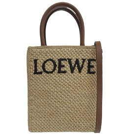 【中古】 ロエベ LOEWE A5トート 2WAYバッグ ハンドバッグ ショルダーバッグ ラフィア レザー ナチュラル タン A563S30X05 新入荷 OB2409