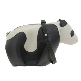 【中古】 ロエベ LOEWE パンダ ショルダーバッグ レザー ホワイト/ブラック 新入荷 OB2536
