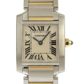 【中古】 カルティエ CARTIER 時計 タンクフランセーズSM レディース クォーツ 腕時計 SS/YG ホワイト文字盤 W51007Q4 新入荷 CA0487