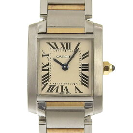 【中古】 カルティエ CARTIER 時計 タンクフランセーズSM レディース クォーツ 腕時計 SS/YG ホワイト文字盤 W51007Q4 新入荷 CA0488