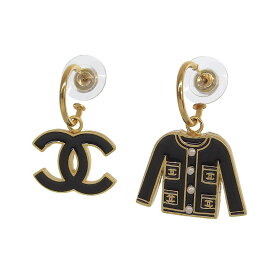 【中古】 シャネル CHANEL ジャケット ココマーク ピアス GP ブラック ゴールド色 02A 新入荷 CH1116