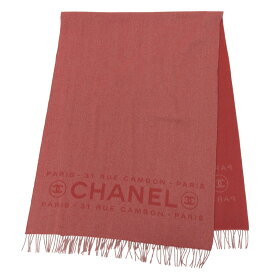 【中古】 シャネル CHANEL ストール ショール カシミア レッド ストール 新入荷 CH1138