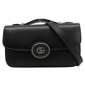 【中古】 グッチ GUCCI プチGG 2WAYバッグ ショルダーバッグ ハンドバッグ レザー ブラック 739722 新入荷 GU0671