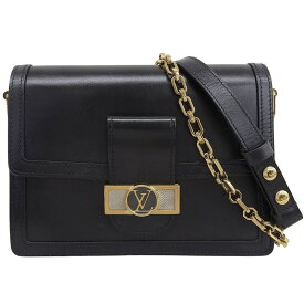 【中古】 ルイヴィトン LOUIS VUITTON ドーフィーヌMM LVロック 2WAYバッグ チェーン ショルダーバッグ レザー ブラック M55821 新入荷 LV2011