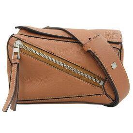 【中古】 ロエベ LOEWE パズル バムバッグミニ ボディバッグ レザー タン B510EB1 新入荷 OB2608