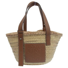 【中古】 ロエベ LOEWE バスケットバッグ スモール トートバッグ かごバッグ ラフィア/レザー ナチュラル/タン 327.02.S93 新入荷 OB2617