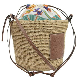 【中古】 ロエベ LOEWE ポシェットバッグ ショルダーバッグ ラフィア/レザー ナチュラル/タン 新入荷 OB2618